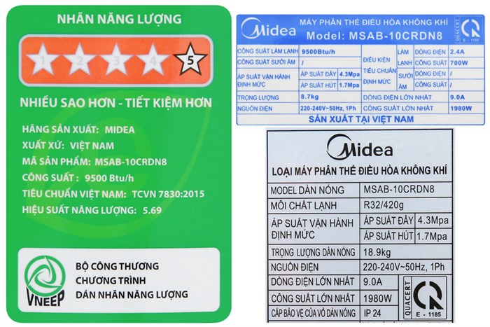 Máy lạnh Midea Inverter 1 HP MSAB-10CRDN8 Màu Trắng