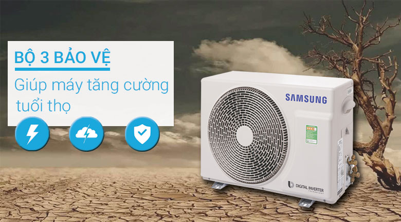 Bộ 3 bảo vệ tăng cường - Máy lạnh Samsung Inverter 1.5 HP AR13RYFTAURNSV