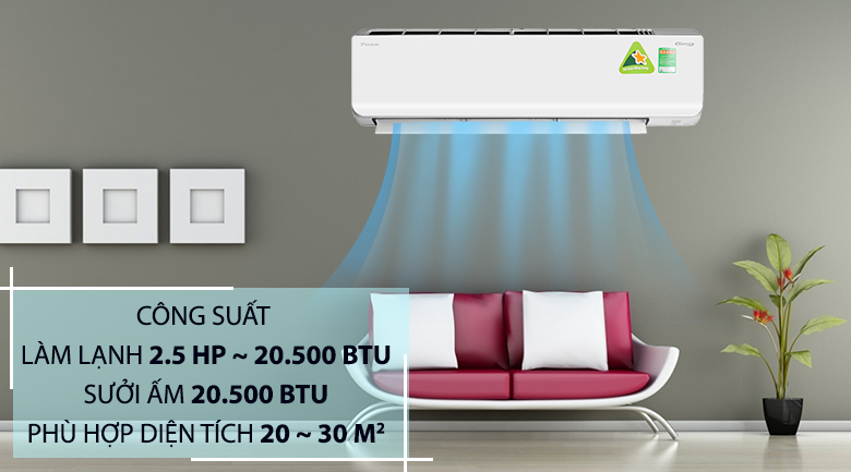 Máy lạnh 2 chiều Daikin Inverter 2.5 HP FTHF60RVMV