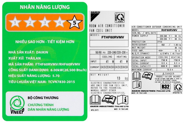 Máy lạnh 2 chiều Daikin Inverter 2.5 HP FTHF60RVMV Màu Trắng