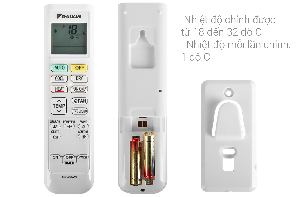Máy lạnh 2 chiều Daikin Inverter 2.5 HP FTHF60RVMV Màu Trắng
