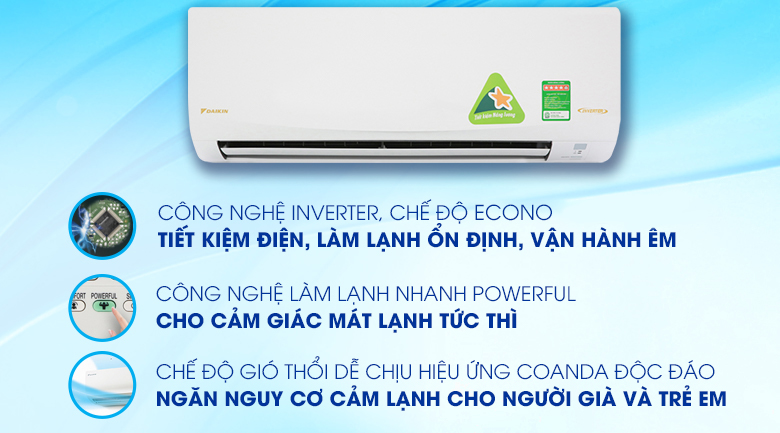 Máy lạnh Daikin Inverter 1.5 HP ATKQ35TAVMV - 11