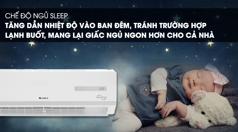chế độ ngủ đêm - Máy lạnh Gree Inverter 1 HP GWC09WA-K3D9B7I