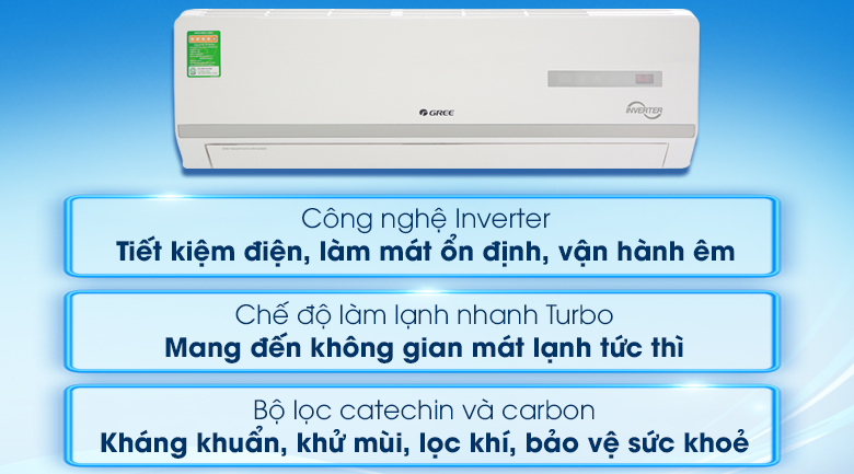 Máy lạnh Gree Inverter 1.5 HP GWC12WA-K3D9B7I