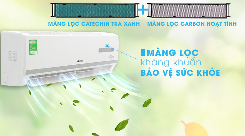 Bộ lọc trà xanh và carbon hoạt tính - Máy lạnh Gree Inverter 1.5 HPGWC12WA-K3D9B7I