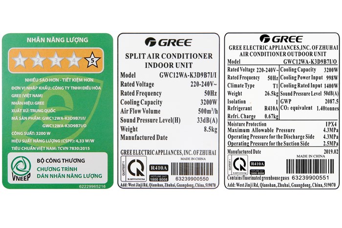 Máy lạnh Gree Inverter 1.5 HP GWC12WA-K3D9B7I Màu Trắng