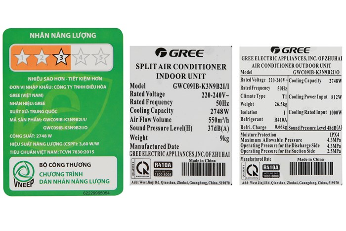Máy lạnh Gree 1 HP GWC09IB-K3N9B2I Màu Trắng