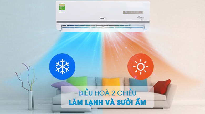 Điều hòa 2 chiều - Máy điều hòa 2 chiều Gree Inverter 9000 BTU GWH09WA-K3D9B7L Điều hòa 2 chiều - Máy điều hòa 2 chiều Gree Inverter 9000 BTU GWH09WA-K3D9B7L