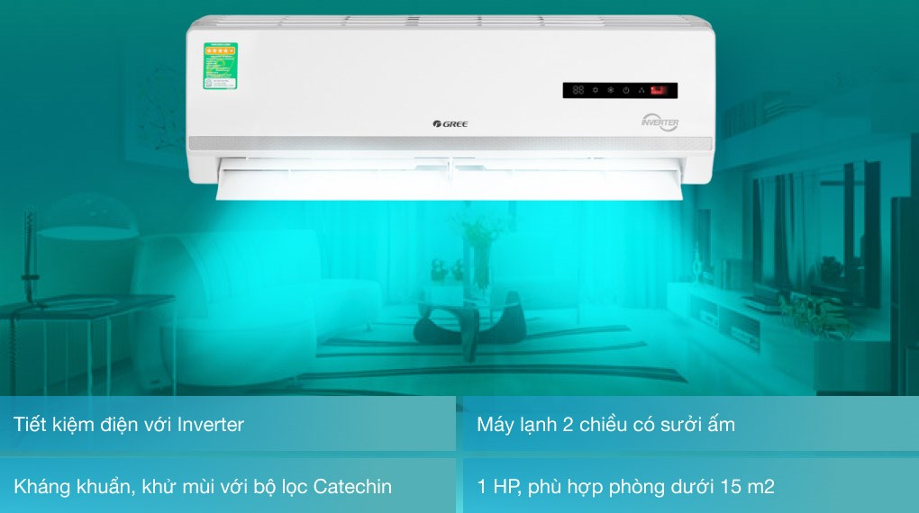 Máy điều hòa 2 chiều Gree Inverter 1 HP GWH09WA-K3D9B7L - 14