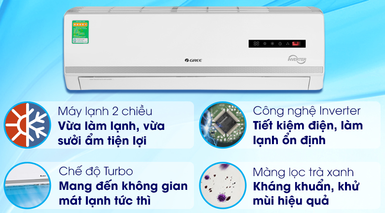 Máy điều hòa 2 chiều Gree Inverter 1 HP GWH09WA-K3D9B7L - 19