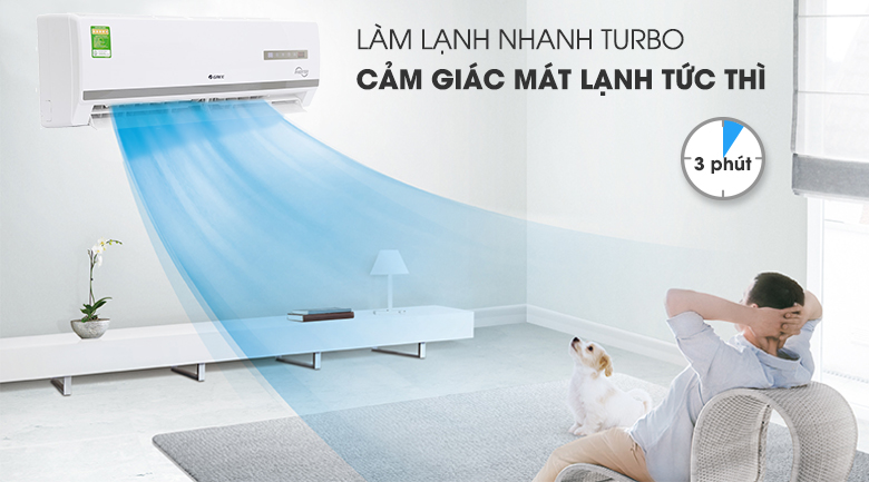 Turbo - Máy điều hòa 2 chiều Gree Inverter 9000 BTU GWH09WA-K3D9B7L Turbo - Máy điều hòa 2 chiều Gree Inverter 9000 BTU GWH09WA-K3D9B7L