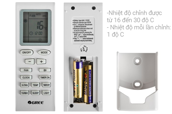 Máy điều hòa 2 chiều Gree Inverter 1.5 HP GWH12WA-K3D9B7I Màu Trắng