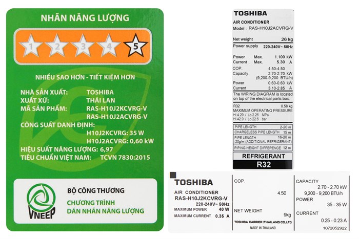 Máy lạnh Toshiba Inverter 1 HP RAS-H10J2KCVRG-V Màu Trắng