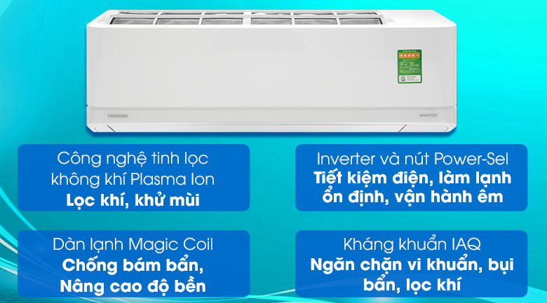 Máy lạnh Toshiba Inverter 1.5 HP RAS-H13J2KCVRG-V
