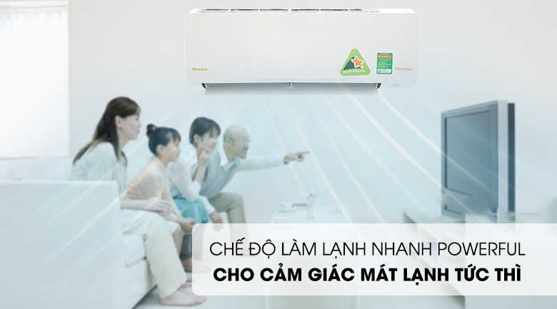 Chế độ Powerful - Điều hòa Daikin Inverter 17100 BTU FTKQ50SAVMV