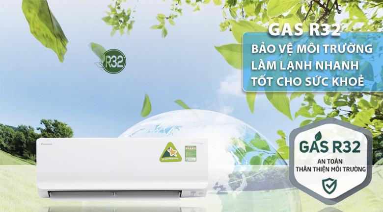 Gas R-32 - Máy lạnh Daikin Inverter 1.0 HP ATKC25UAVMV