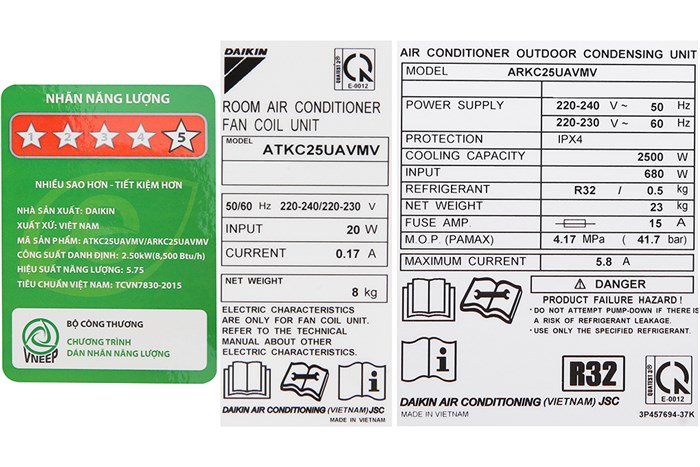 Điều hòa Daikin Inverter 8500 BTU ATKC25UAVMV Màu Trắng