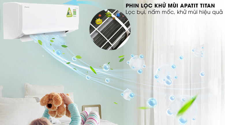 Phin lọc Apatit Titan - Máy lạnh Daikin Inverter 1.5 HP ATKC35UAVMV