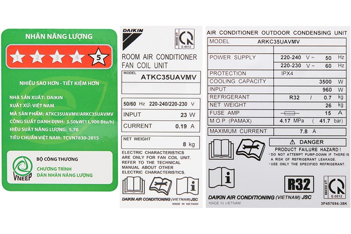 Điều hòa Daikin Inverter 11900 BTU ATKC35UAVMV Màu Trắng