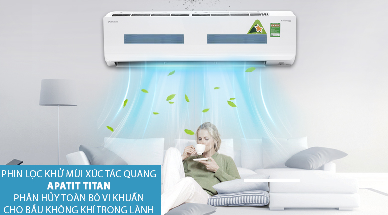 Phin lọc khử mùi xúc tác quang Apatit Titan - Điều hòa Daikin Inverter 17700 BTU FTKC50UVMV