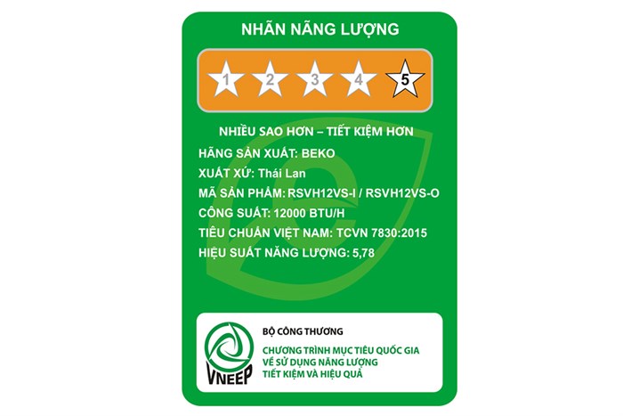 Điều hòa 2 chiều Beko Inverter 12000 BTU RSVH12VS Màu Trắng