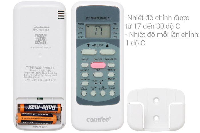 Máy lạnh Comfee Inverter 1 HP SIRIUS-9ED Màu Trắng