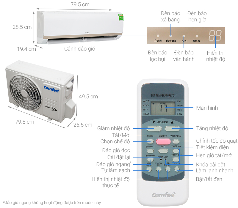 Máy lạnh Comfee Inverter 1.5 HP SIRIUS-12ED