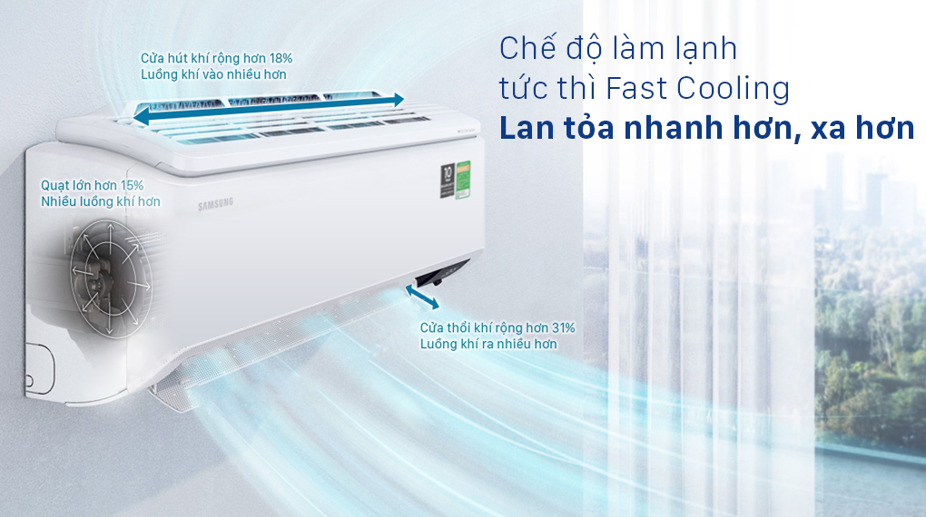 Máy lạnh Samsung AR18TYHYCWKNSV - Chế độ làm lạnh tức thì Fast Cooling
