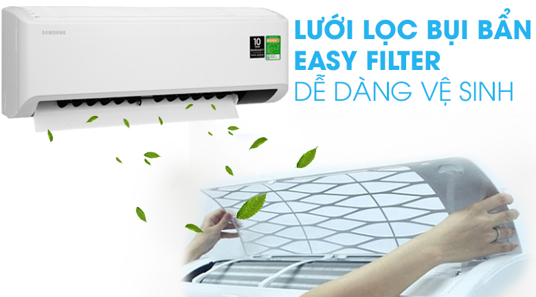 Máy lạnh Samsung Inverter 1 HP AR10TYHYCWKNSV-Vệ sinh dễ dàng với lưới lọc bụi bẩn Easy Filter