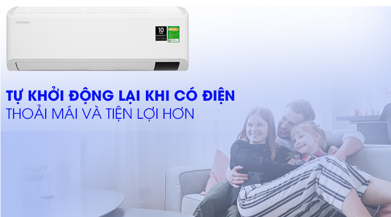 Máy lạnh Samsung Inverter 2 HP AR18TYHYCWKNSV-Tiện lợi với chế độ tự khởi động khi có điện