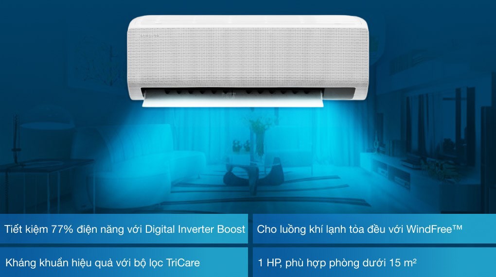 Điều hòa Samsung Wind-Free Inverter 9400 BTU AR10TYGCDWKNSV