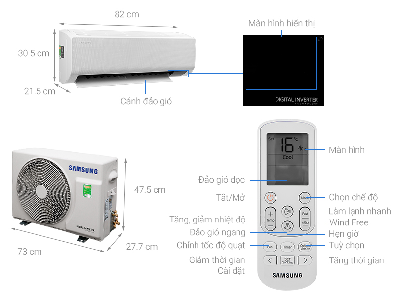 Điều hòa Samsung Wind-Free Inverter 12000 BTU AR13TYGCDWKNSV