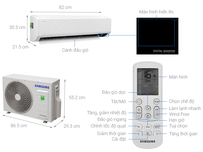 Máy lạnh Samsung Wind-Free Inverter 2 HP AR18TYGCDWKNSV