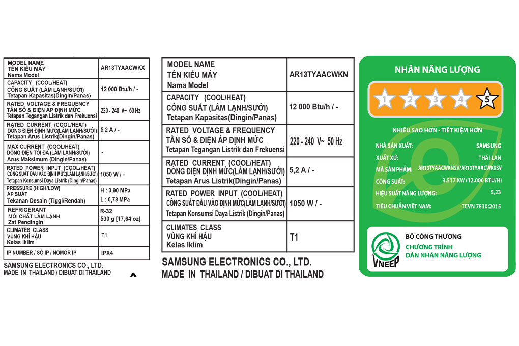 Máy lạnh Samsung Wind-Free Inverter 1.5 HP AR13TYAACWKNSV Màu Trắng