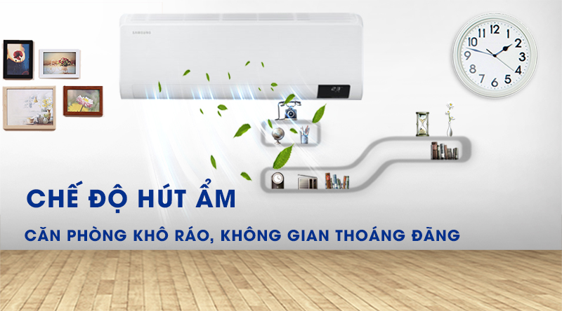 Máy lạnh Samsung Wind-Free Inverter 1.5 HP AR13TYAACWKNSV-Giúp căn phòng khô ráo, không gian thoáng đãng với chế độ hút ẩm