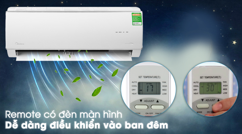 Điều hòa Midea Inverter 9000 BTU MSAFA-10CRDN8 - Remote có đèn màn hình