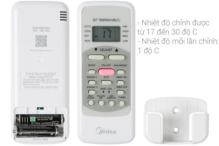 Máy lạnh Midea Inverter 1 HP MSAFA-10CRDN8 Màu Trắng