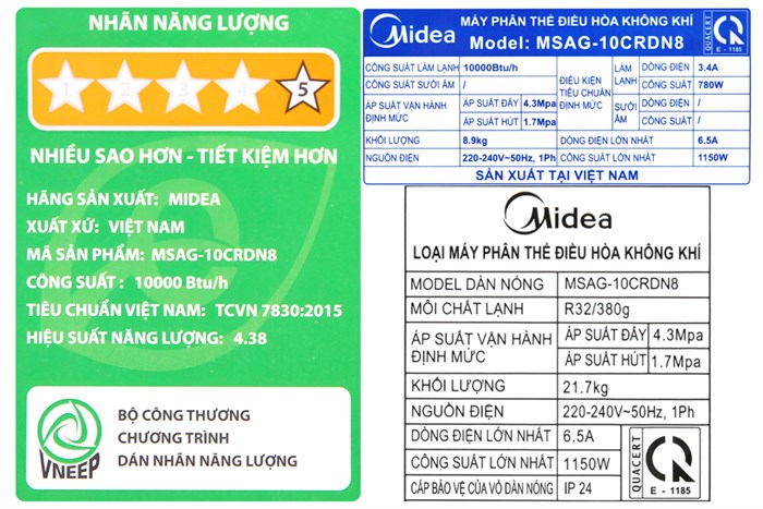 Máy lạnh Midea Inverter 1 HP MSAG-10CRDN8 Màu Trắng