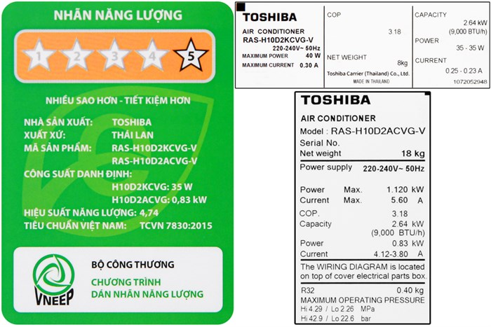 Điều hòa Toshiba Inverter 9000 BTU RAS-H10D2KCVG-V Màu Trắng