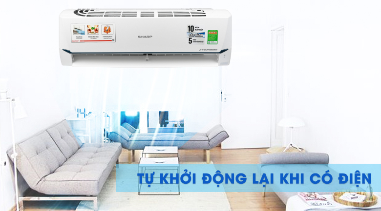 Máy lạnh Sharp Inverter 1 HP AH-X9XEW - Tự khởi động lại khi có điện