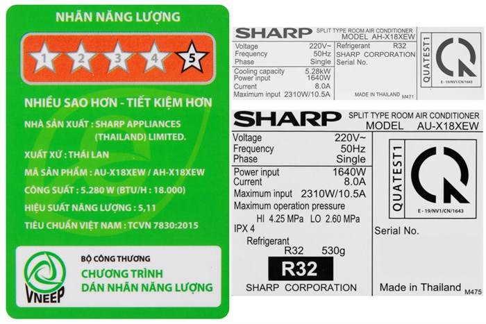 Máy lạnh Sharp Inverter 2 HP AH-X18XEW Màu Trắng