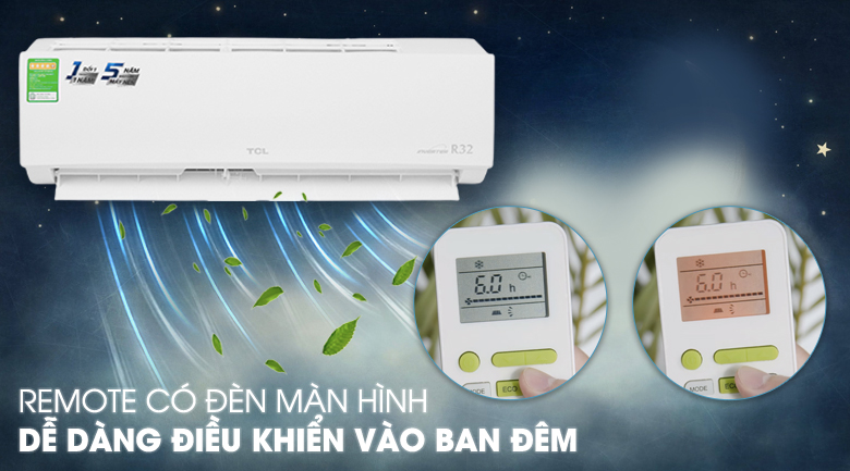Máy lạnh TCL Inverter 1.5 HP TAC-13CSD/XA66 - Remote có đèn màn hình