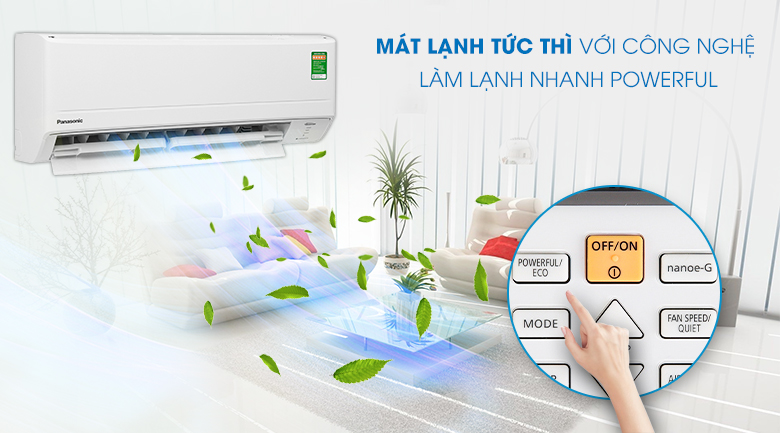 Làm lạnh nhanh-Máy lạnh Panasonic Inverter 2 HP CU/CS-WPU18WKH-8M