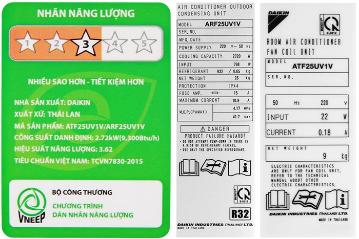 Điều hòa Daikin 9300 BTU ATF25UV1V Màu Trắng