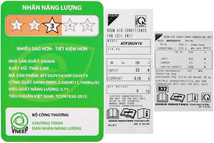 Máy lạnh Daikin 1.5 HP ATF35UV1V Màu Trắng