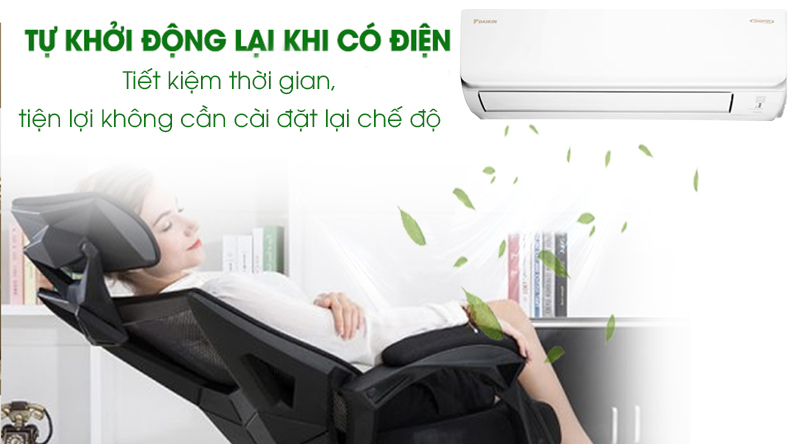 Máy lạnh Daikin Inverter 2 HP FTKA50UAVMV-Tiết kiệm thời gian với chức năng tự khởi động lại khi có điện