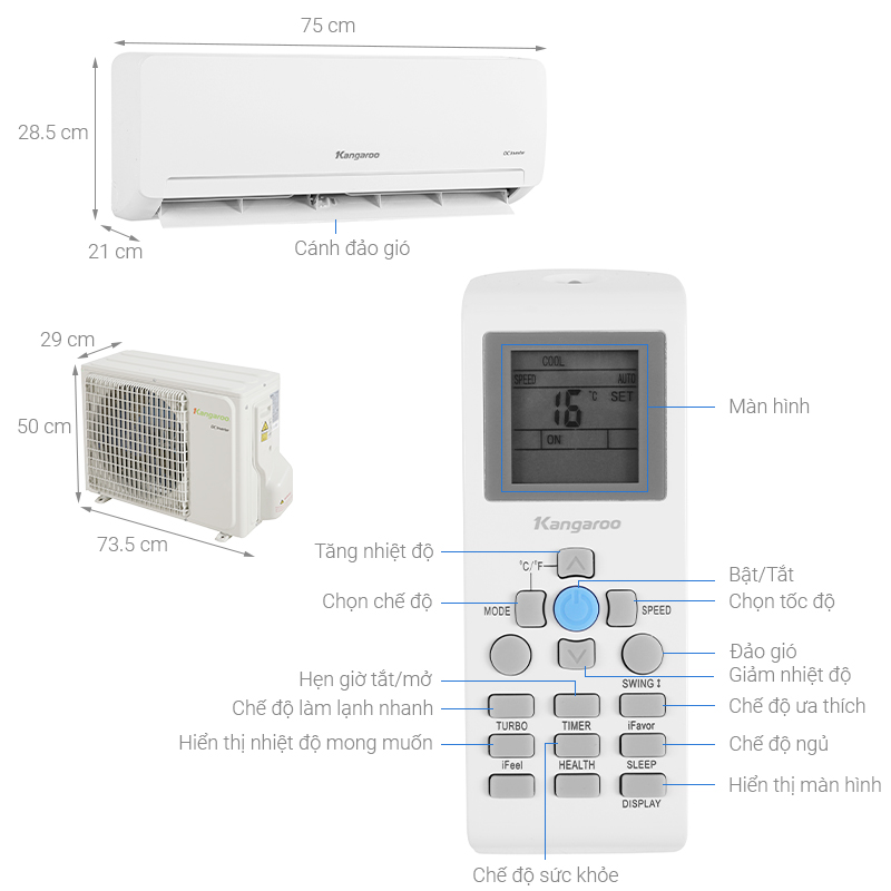 Máy lạnh Kangaroo Inverter 1 HP KGAC09CI