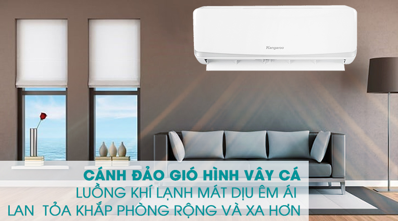 Máy lạnh Kangaroo 1 HP KGAC09CN - Cánh đảo gió hình vây cá