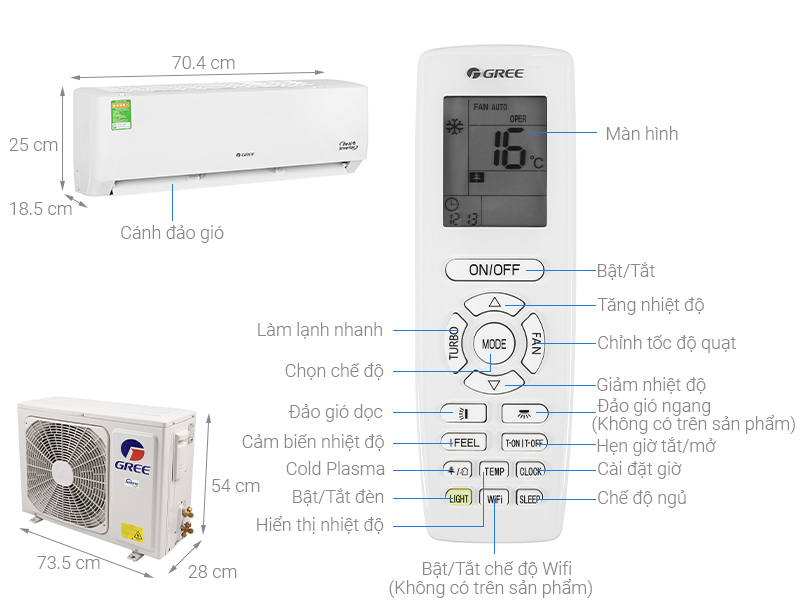 Máy lạnh Gree Inverter 0.8 HP GWC07PA-K3D0P4