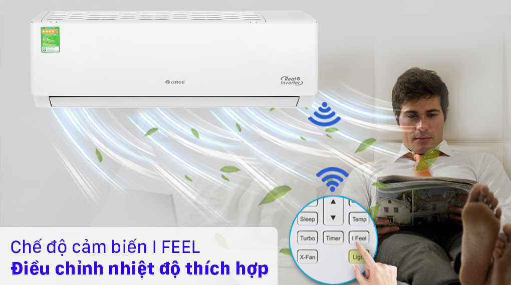 I Feel-Máy lạnh Gree Inverter 0.8 HP GWC07PA-K3D0P4